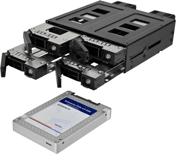 Actual product image Silverstone SST-FS204B-US - Aluminium Trayless Hot Swap Mobile Rack Backplane / Internal Hard Drive