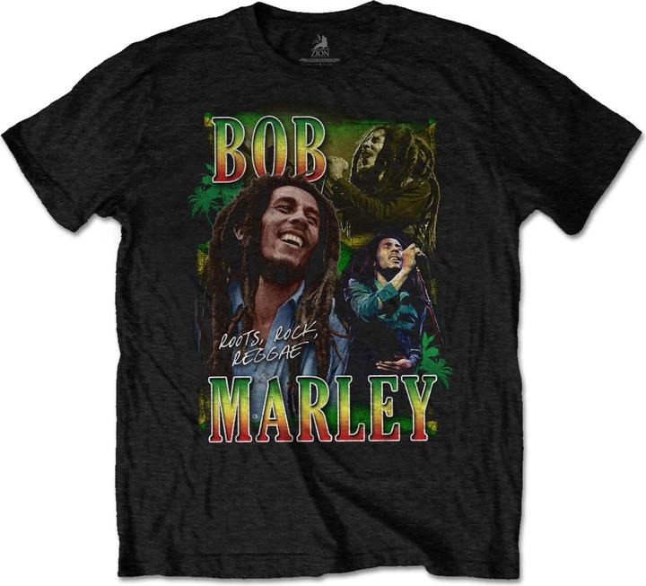 Image du produit Bob Marley T-shirt adulte unisexe Roots Rock Reggae Homage (S)