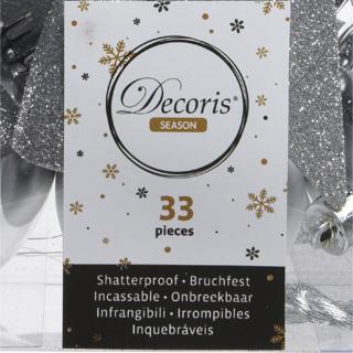 Produktbild Kaemingk Weihnachtskugeln Poly. Glänzend, Matt, Glitzer-Mix (33x)
