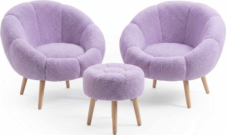 Produktbild Atelier del Sofa Lida Wellsoft Wing Chair & Pouffe Set (3 Pieces)