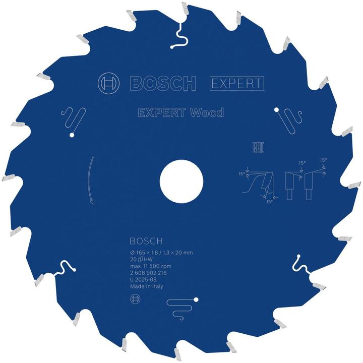 Produktbild Bosch Professional Zubehör EXPERT Wood Kreissägeblatt, 165x20 mm, T20