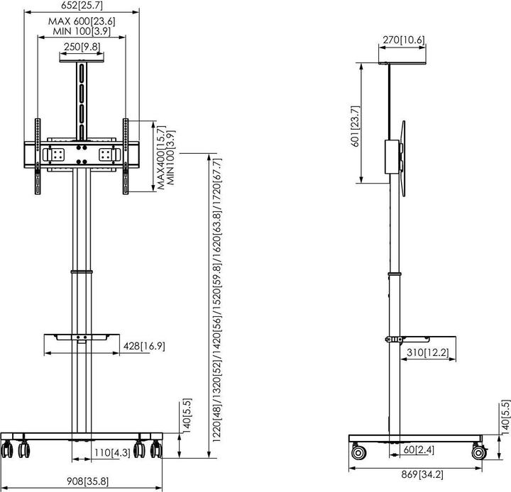 Actual product image Vogels ESSENTIAL T1031 B (50 kg, 32" - 65")