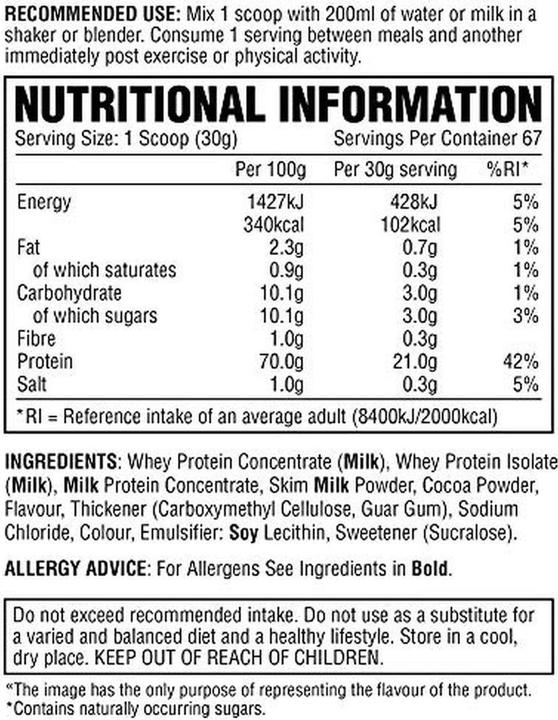 Nährwerte und Zutaten Per4m Whey Advanced Protein (2292 g, Erdnuss, Schokolade)