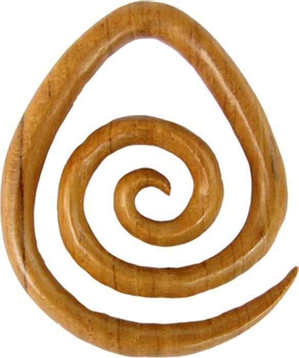 Image du produit Star Piercing Poids d'oreille Spirale d'oeuf en teck (sans laiton, Organique)