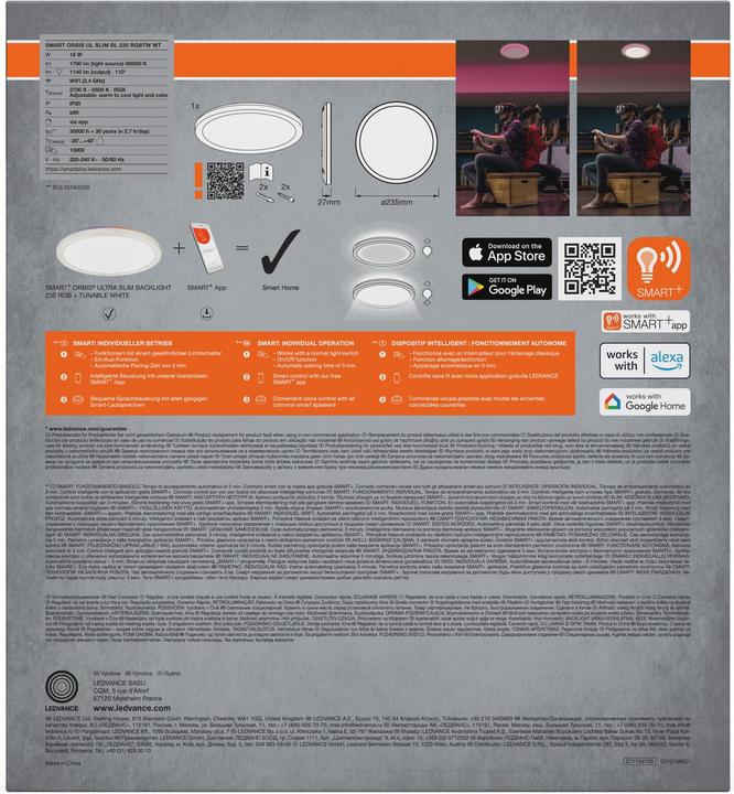 Produktbild Osram SMART+ Wifi Orbis Ultra Slim Backlight 235mm White RGB + TW (1140 lm)