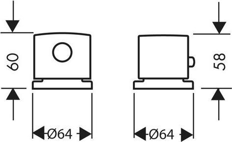 Actual product image Axor Uno 2-hole bath rim fitting, thermostat, 2 consumers
