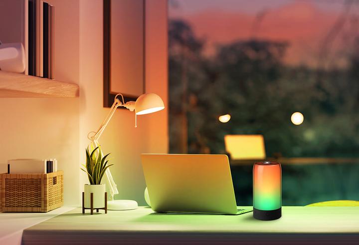 Image du produit Luminea Lot de 2 lampes d'ambiance intelligentes, LED IC RVB, 15 modes, WLAN, noir