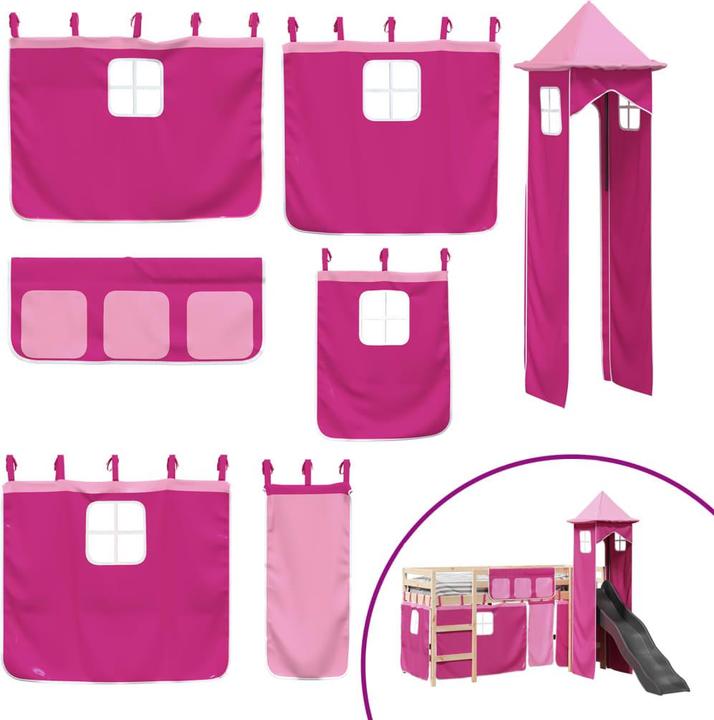 Actual product image vidaXL Children's loft bed with tower (90 x 200 cm)