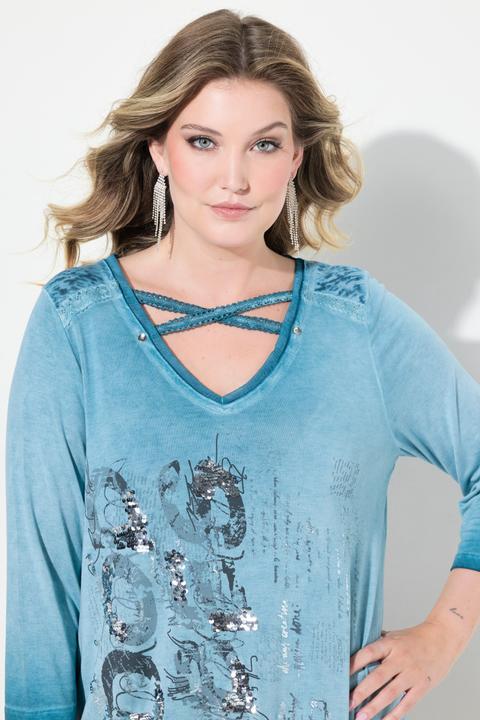 Produktbild Miamoda Longshirt, verzierter Druck, Saumknoten (56)