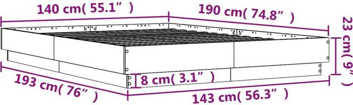 Image du produit vidaXL Cadre de lit (140 x 190 cm)