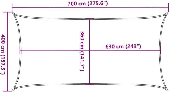 Produktbild vidaXL Sonnensegel (400 x 700 cm)