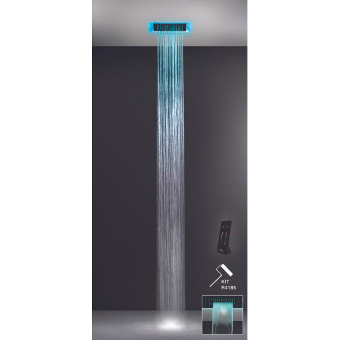 Gessi, Duschsystem, Afilo, Multifunktions Dusch-Aufbau-System 300x300 Strahlart Regen, mit Colour Lichttherapie Ef