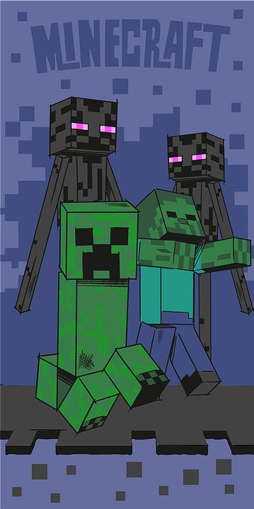 Actual product image Minecraft Sketch Mobs Badetuch, Strandtuch 70x140cm (140 x 70 cm)