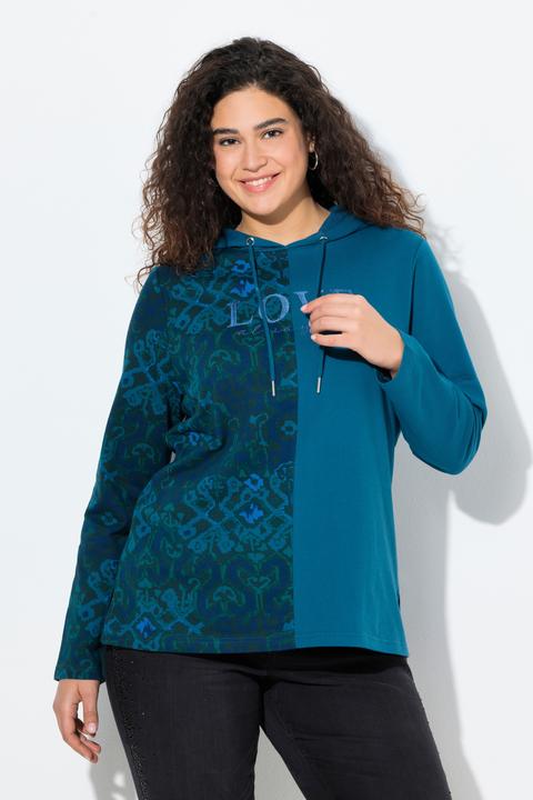 Actual product image Ulla Popken Split Print LOVE Hoodie (62)