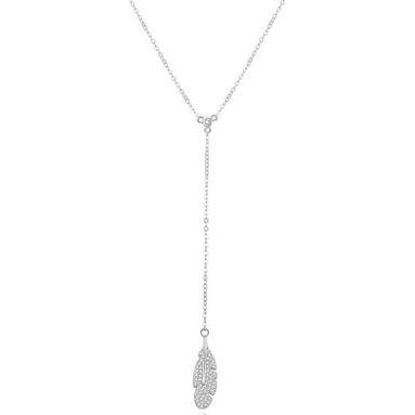 Beneto, Halsschmuck, Stylish silver necklace with feather AGS986 / 47 (L)