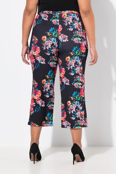 Image du produit Ulla Popken Pantalon 7/8 en jersey imprimé, jambe droite et taille élastique (62, 64)