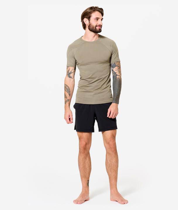 Actual product image Kimjaly T-Shirt Yoga Herren Zweite-Haut-Effekt - kaschmirbeige (L)