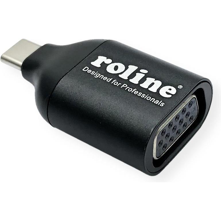 Roline Display Adapter USB Typ C (USB Typ-C, 3.80 cm), Data + Video Adapter, Schwarz