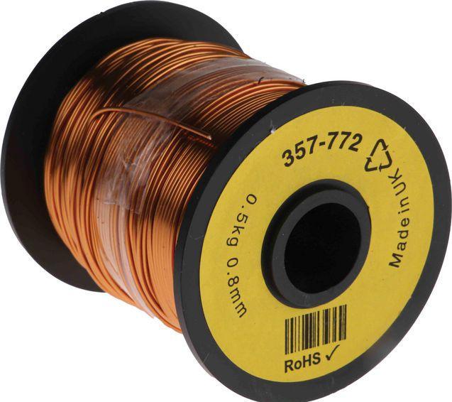 Produktbild RS PRO Kupferlackdraht 0,8mm PU isoliert 100m (100 m)
