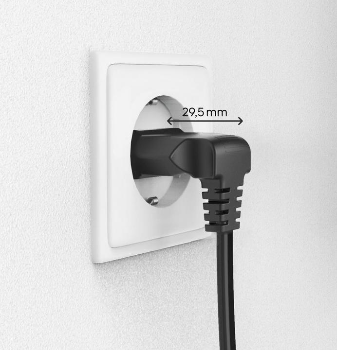 Produktbild Hama Netzkabel, beidseitig gewinkelt, Euro-Stecker, Doppelnut/C7, 3 m, Schwarz (3 m)