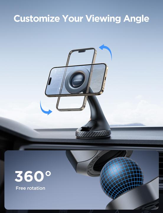 Actual product image Joyroom JR-ZS406 magnetic car holder for windshield / Cockpit - black