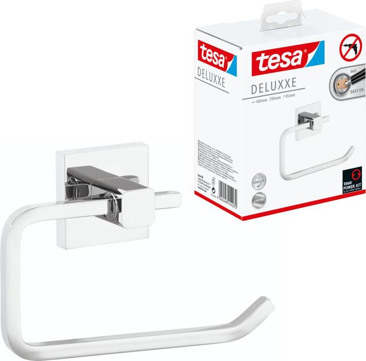 Actual product image tesa DELUXXE toilet roll holder incl. adhesive solution without drilling