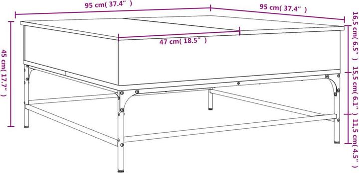Image du produit vidaXL Couchtisch (95 x 95 x 45 cm)