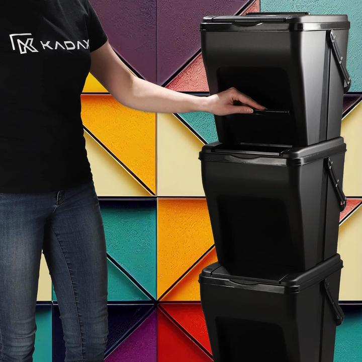 Produktbild Kadax 3-teiliges Recycling-Mülleimer-Set (3 x 25L) (75 l)