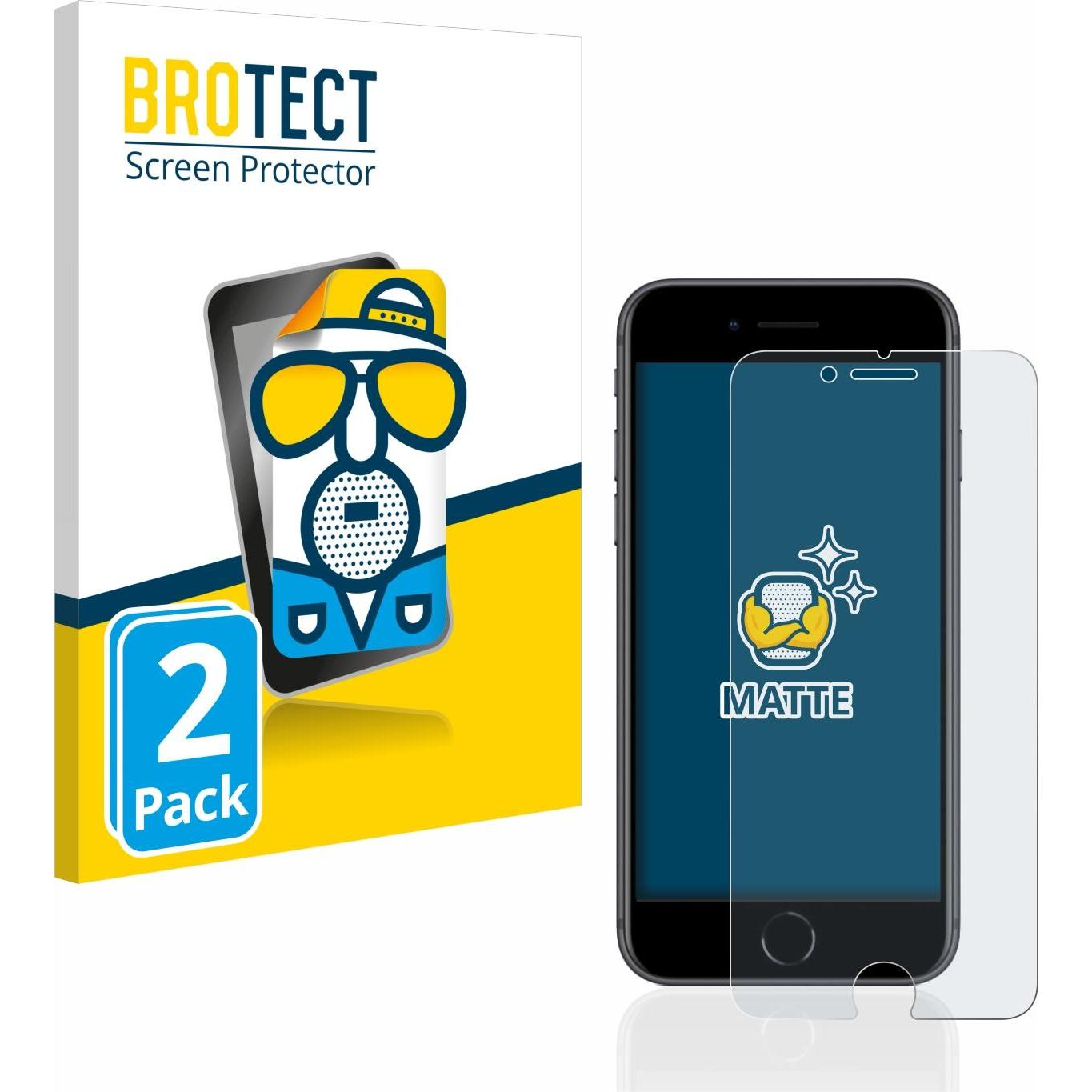 BROTECT Entspiegelungs-Schutzfolie Displayschutz Matt (2 Stück, Apple iPhone 8), Smartphone Schutzfolie, Transparent