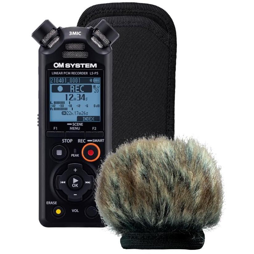 Olympus LS-P5 Wind Protection Kit (16 GB), Diktiergerät, Schwarz