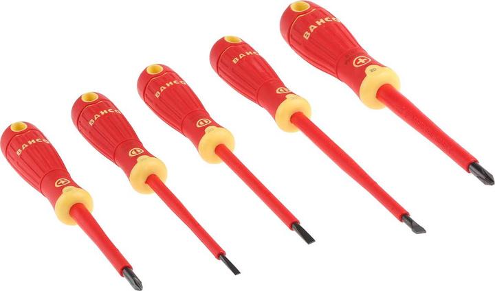 Produktbild Bahco Isolierter BahcoFit Schraubendreher-Satz für Schlitz- und Phillips-Schrauben mit 2-Komponenten-Grif (Phillipps-Kreuzschlitz (PH))