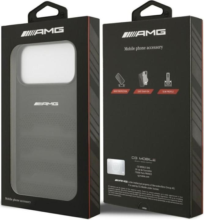 Produktbild Mercedes Case AMG Leather Debossed Lines Logo for iPhone 17 Pro Max black (Apple iPhone 17 Pro Max)