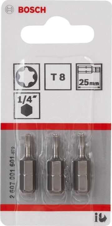 Immagine prodotto Bosch Professional Zubehör Punta di cacciavite extra-duro T8 (Esagono incassato TX)