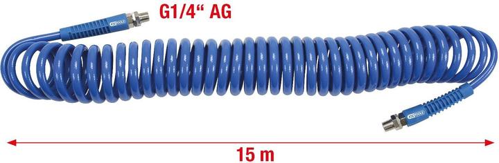 Actual product image KS Tools PU compressed air spiral hose. Ø 8mm 515.3335