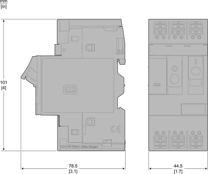 Actual product image Schneider Motorschutzschalter GV2ME07A 3p 1,6-2,5A Tasterbetätigung SnapIN