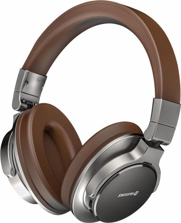 Actual product image Swissten Stereo Headphones Jumbo Silver/Brown (16 h, Wireless)