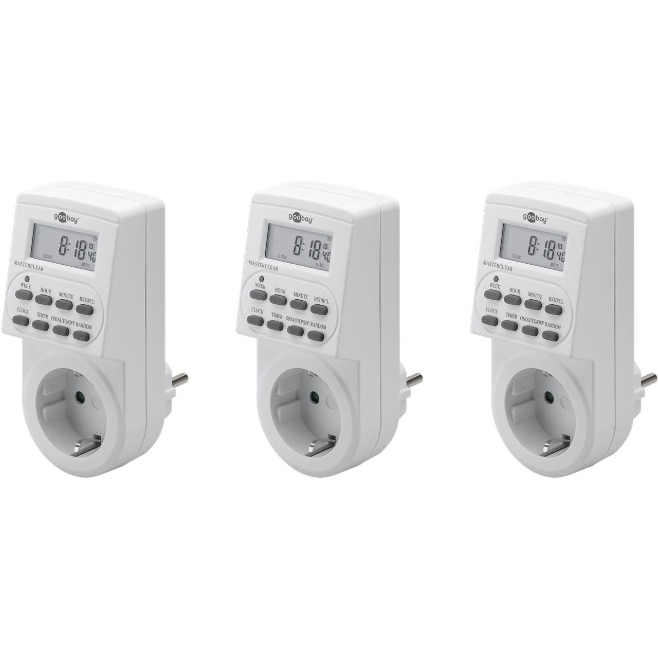 Goobay, Timer, Timer digitale, 3 pezzi, bianco