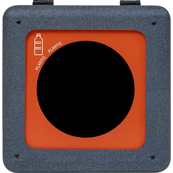 Immagine prodotto ReinigungsBerater Sistema di raccolta differenziata BrickBin, bidone di plastica grigio arancione da 65 L con porta (65 l)