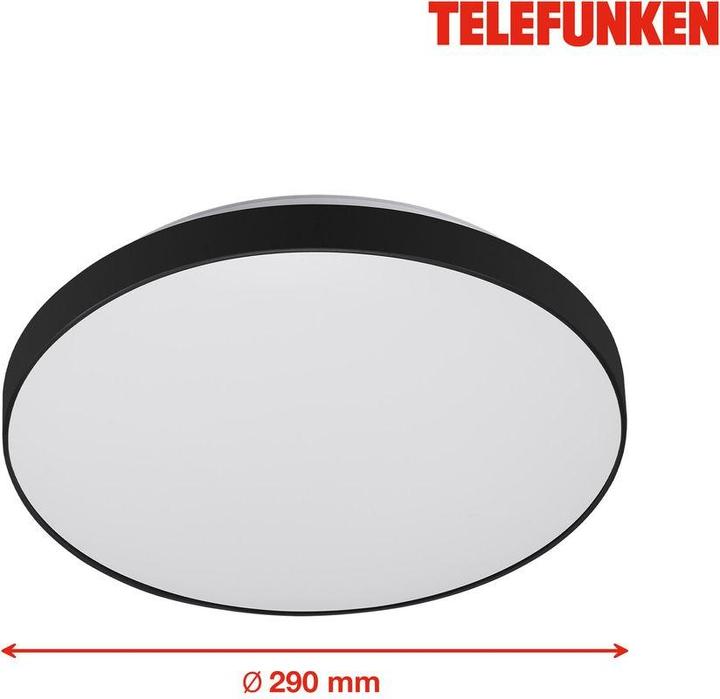 Actual product image Telefunken LED sensor ceiling light 16W 1500 lm 4000 K neutral white HxØ 63x290 mm white/black (1500 lm)