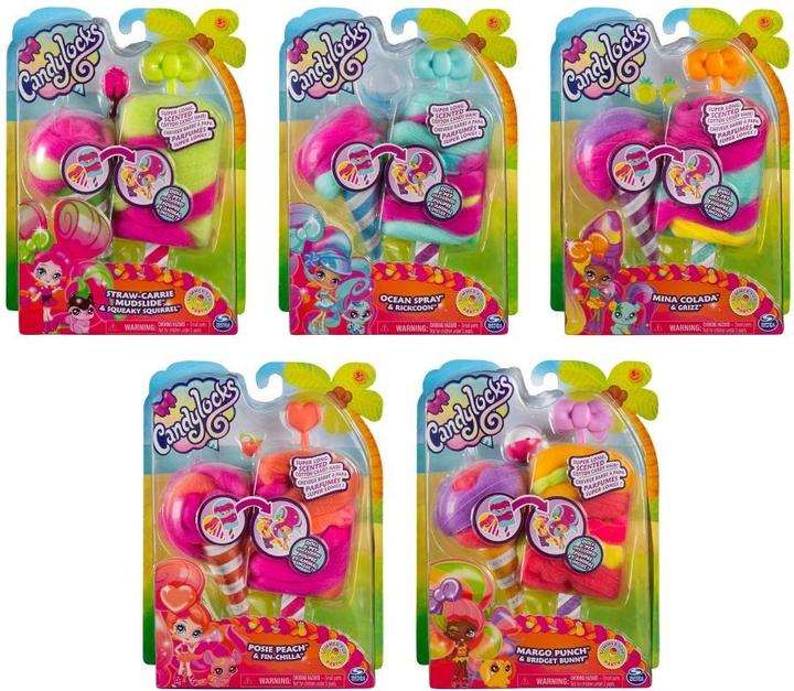 Image du produit Candylocks Pack de 2, Poupée 7,5 cm et animal parfumés à collectionner avec accessoires Posie Peach