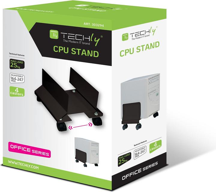 Produktbild Techly Systemschrankhalterung - Schwarz