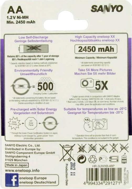 Actual product image Panasonic Eneloop Pro and AccuCell battery box (8 pcs., AA, 2500 mAh)
