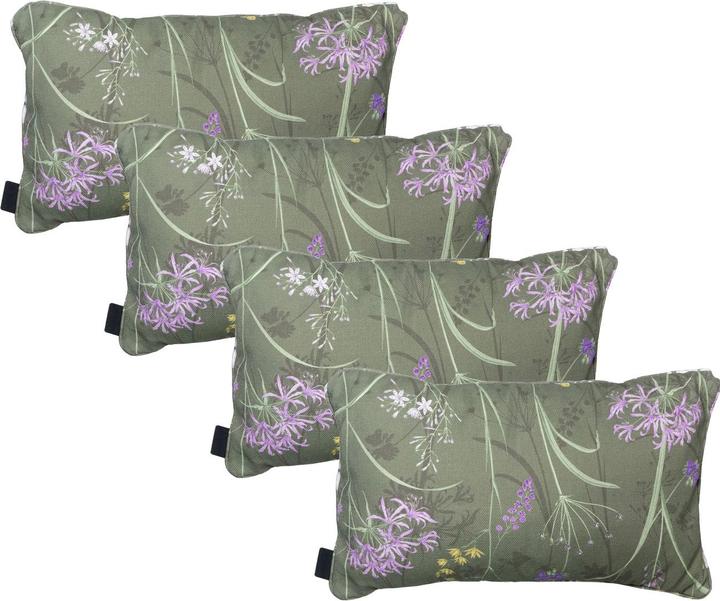 Natura Punto Deko-Kissen Outdoor, Blumenmuster, 4er-Set (30 x 50 cm)
