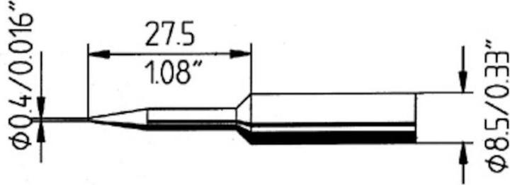 Produktbild Soldering tip ERSADUR lead free, 0.4 mm (Lötspitze)