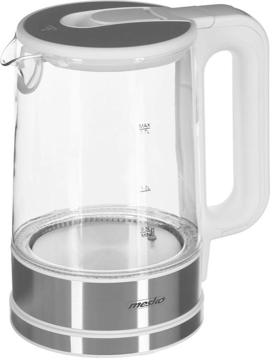Produktbild Mesko MS 1301w Electric, 1850 W, 1.7 L, Glass / Stainless steel, 360 ° rotational base, White (1.70 l)
