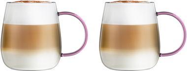 Actual product image Vialli Design Bolla Set bestehend aus zwei Gläsern mit rosa Henkel 400ml (0.40 l, 2x)