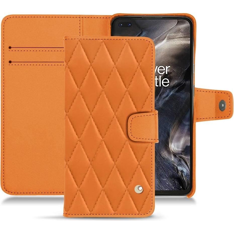 Noreve Lederschutzhülle Wallet (OnePlus Nord), Smartphone Hülle, Orange