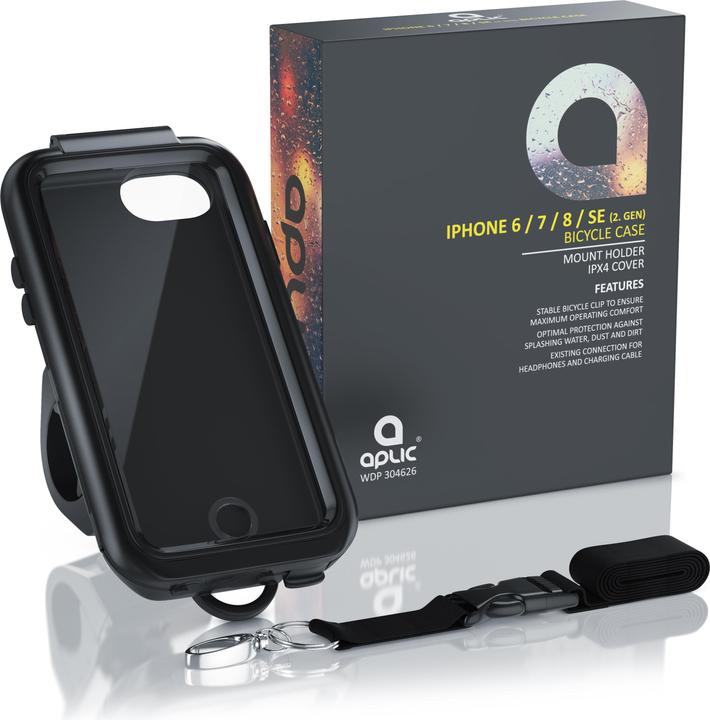 Image du produit Aplic Appareil mobile support vélo, support hydrofuge pour Apple iPhone 6 / 6s / 7 / 8 / SE 2nd 3rd Gen