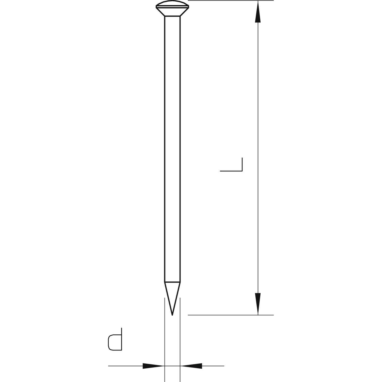 OBO Bettermann, Chiodi, 362 30 BK 3353303 Linsenkopfnägel (Ø x L) 2 mm x 30 mm Stahl geh (100 pz., 30 mm)