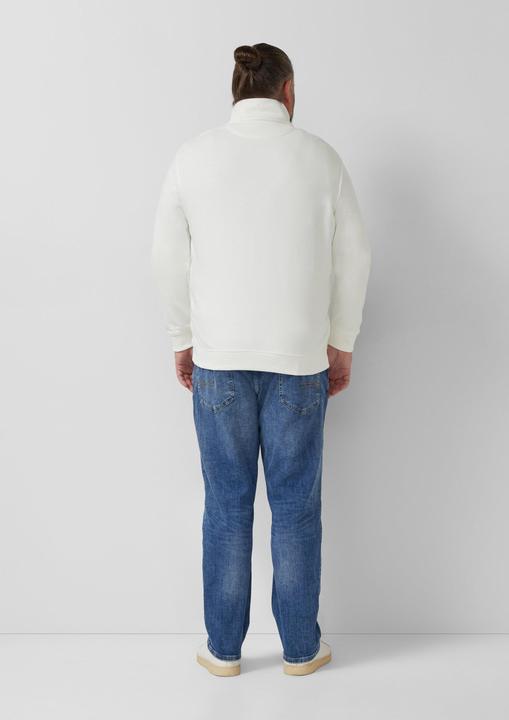 Produktbild s.Oliver Sweatshirt Sweatshirt mit Troyer-Kragen und Logo-Patch (5XL, XXL)